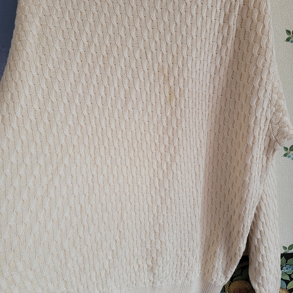 Hickey-Freeman Sport 100% Silk XXL Cable Knit Crew Neck Sweater - Picture 3 of 10